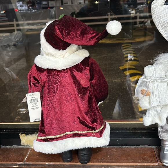 HOLIDAY LANE Santas 18"H Fabric Standing African-American Wine Santa - Picture 5 of 5